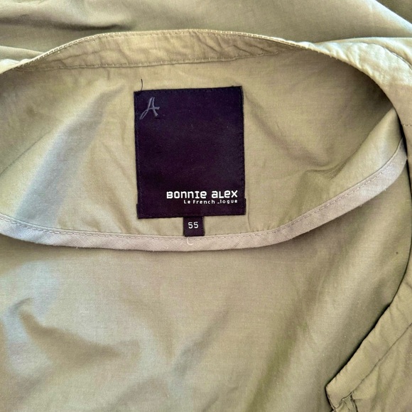 BONNIE ALEX Long Utility Jacket Coat Womens Size 55 M Medium Green Zip Closure - Picture 7 of 9